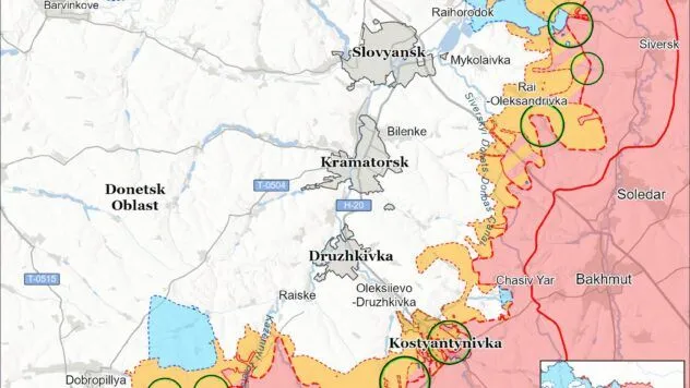 Карта бойових дій в Україні на 9 липня 2026