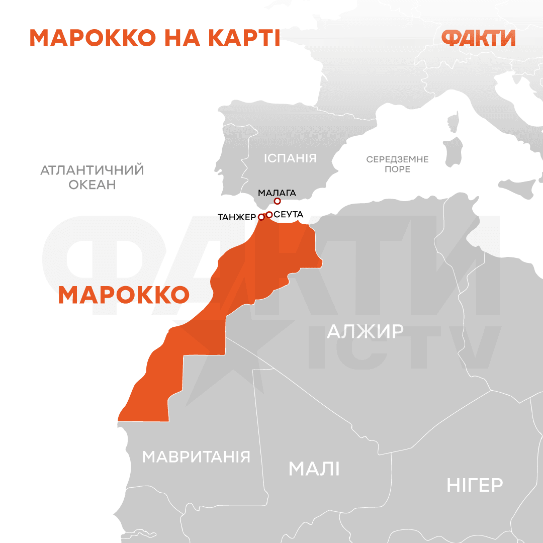 Марокко на карте: где находится страна и какое расстояние до Испании Фото 1 Марокко на карті