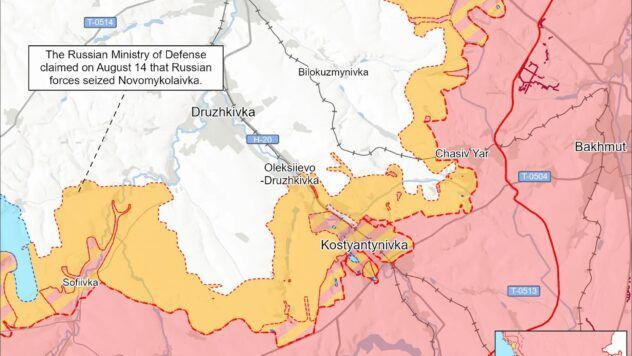 Карта бойових дій в Україні на 15 серпня 2026
