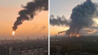 Після масованої атаки горить Московський НПЗ — один із найбільших у РФ