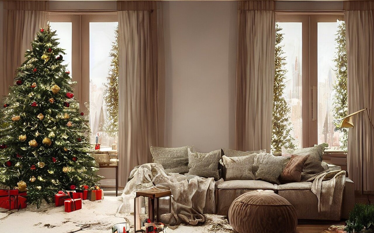 новорічна ялинка, кімната